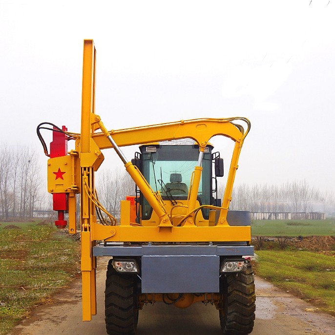 公路護(hù)欄一體式鉆孔機,波型護(hù)欄打樁機現(xiàn)貨